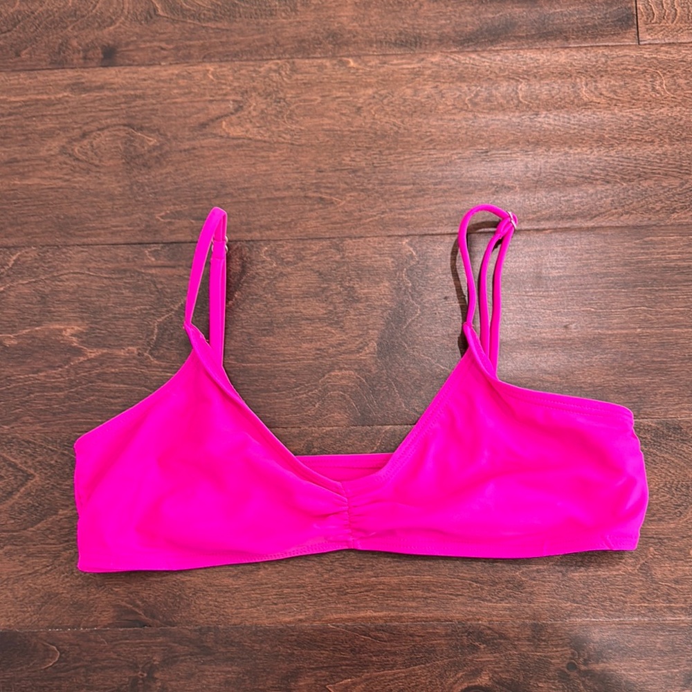 NEW Surf Style Neon Pink Bikini Top, size XL, adjustable straps, mix and match.